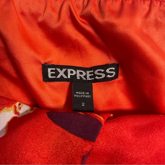 EXPRESS size 2 red floral strapless dress - Picture 4 of 4